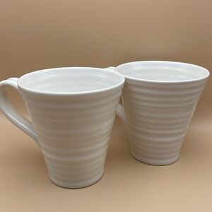 Set of 2 Sophie Conran for Portmeirion Coffee Tea Mugs White